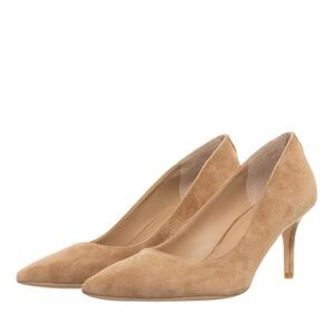 Lauren Ralph Lauren Lanette Leather Kid Suede Pumps Camel Tan Size 9 BNWB